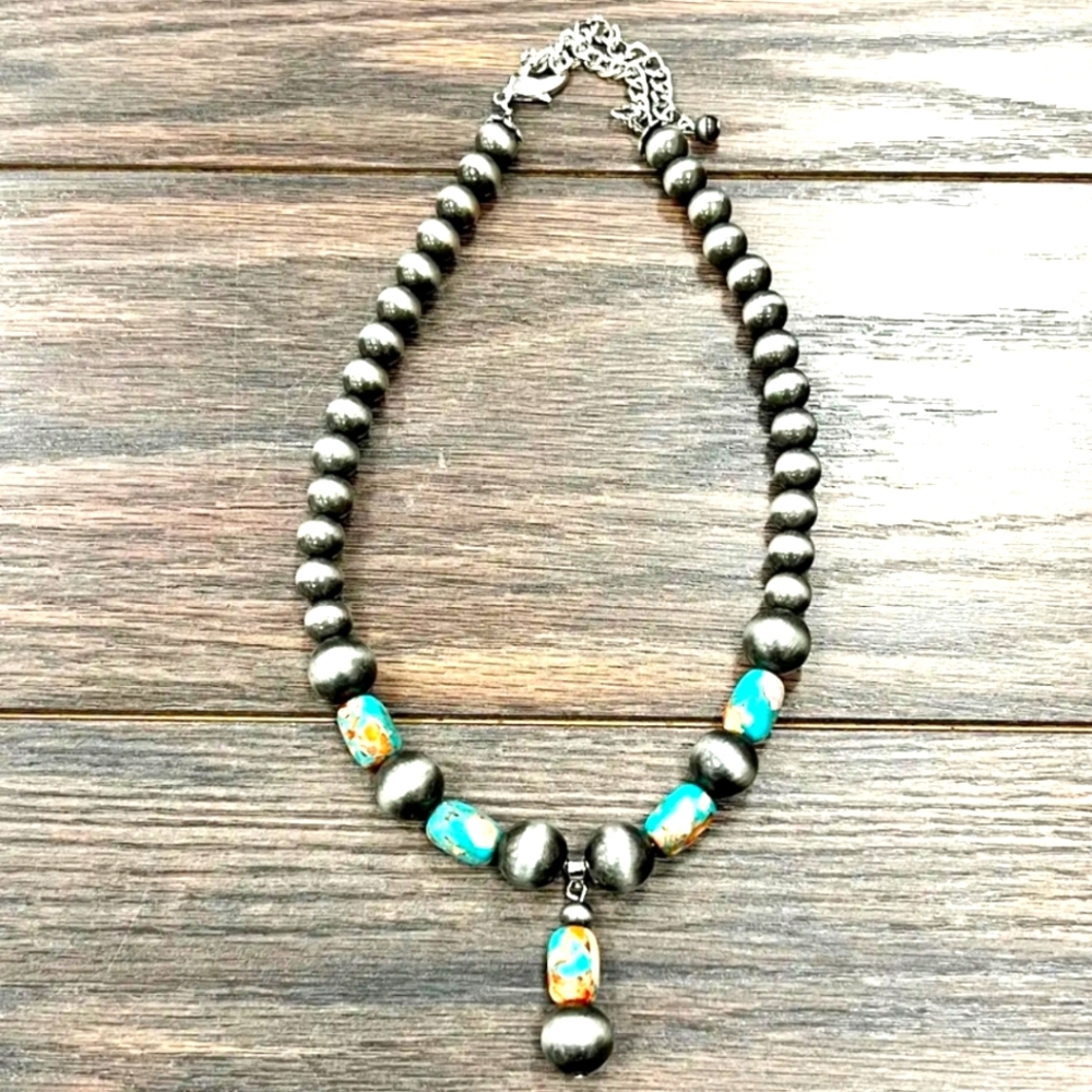 Hottest Jewelry Navajo Pearl Design Necklace 16 In-18in With Extender. New